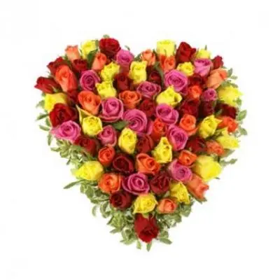 Mix Roses Heart Arrangement