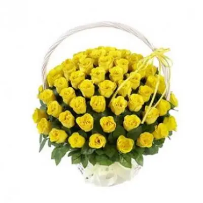 Yellow Roses Big Basket