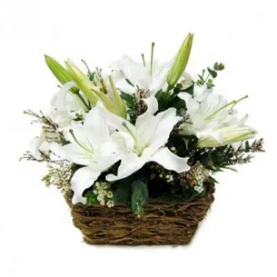 White Lily Basket