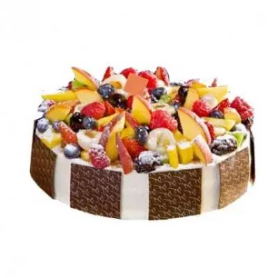 Exotic Fresh Fruit Chocolate Cake
