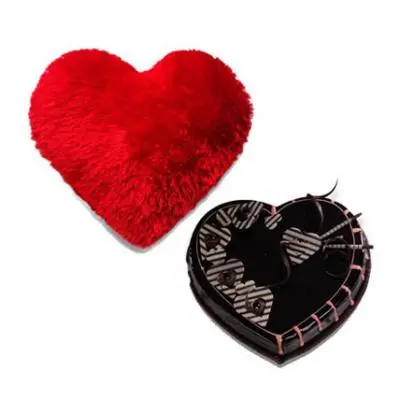 Heart Cushion With Heart Shape Cake