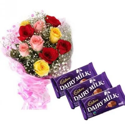 Mix Roses With Cadbury Dairy Milk