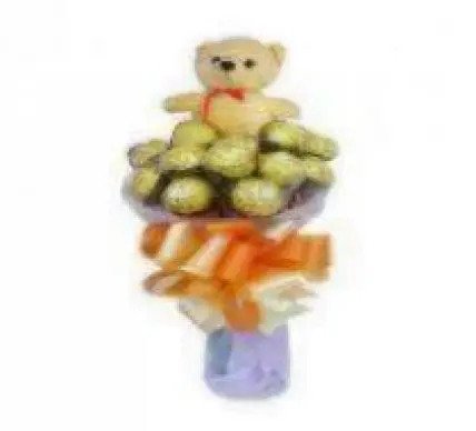 Ferrero Bouquet With Cute Teddy Ferrero Bouquet With Cute Teddy