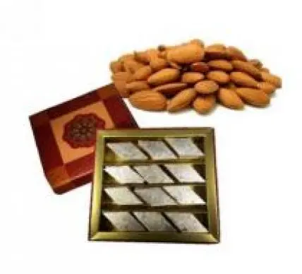 Kaju Burfi With Almonds