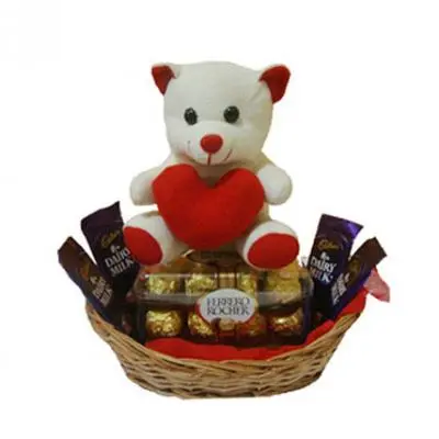 Teddy In Chocolate Basket