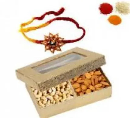 Rakhi With Almonds & Cashew Dry Fruits Rakhi With Almonds & Cashew Dry Fruits