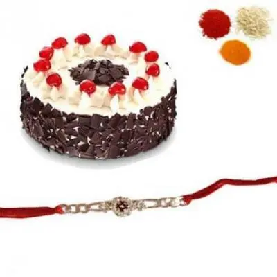 Rakhi With Black Forest Cake