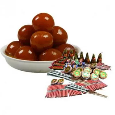 Gulab Jamun With Crackers