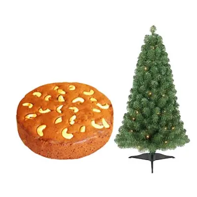 Christmas Plum Cake With Tree