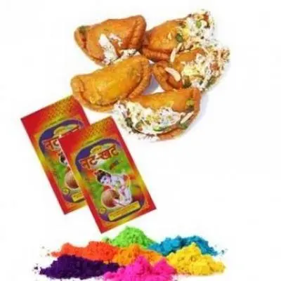 Holi Gujiya With Gulaal