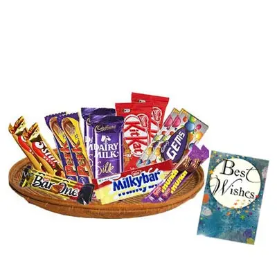 Mixed Chocolates Exclusive Hamper With Card and Roses