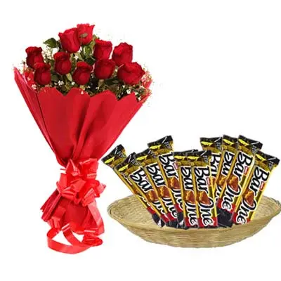 Bar One Hamper With Roses