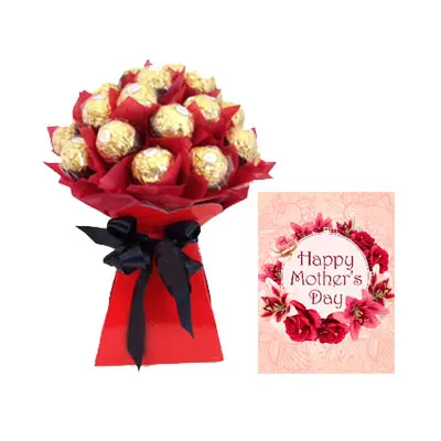 16 PCs Ferrero Rocher Bouquet With Mothers Day Card