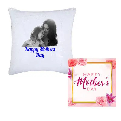 Personalized Mom Photo Cushion & Greeting Card Personalized Mom Photo Cushion & Greeting Card