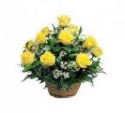Yellow Roses Basket Yellow Roses Basket