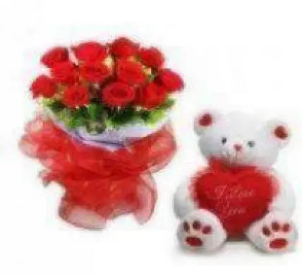 Teddy Bear With Roses Teddy Bear With Roses