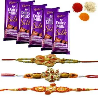 Rakhi Set with Dairy Milk Silk