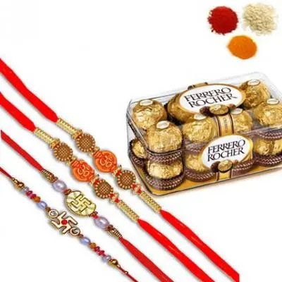 Rakhi Set with Ferrero Rocher Chocolate