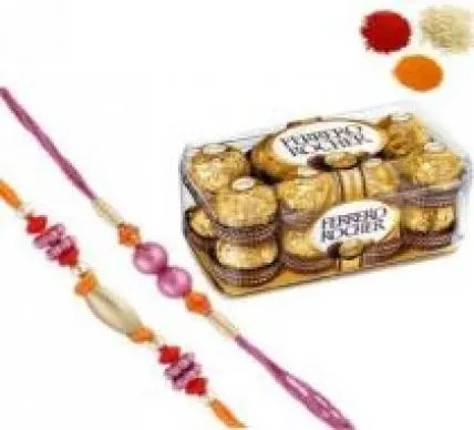 Ferrero Rocher with 2 Free Rakhi Ferrero Rocher with 2 Free Rakhi