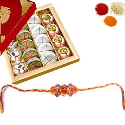 Assorted Khoya Sweets with Rakhi