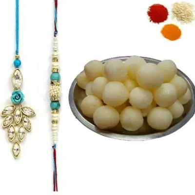 Bhai Bhabhi Rakhi Set with Rasgulla