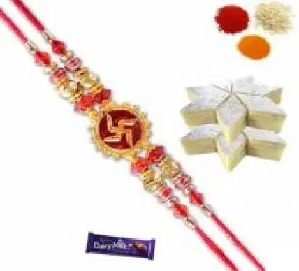 Divine Rakhi with Kaju Katli and Chocolate