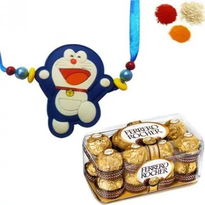 Doremon Rakhi with Ferrero Rocher