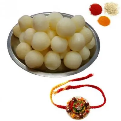 Rakhi with Rasgulla Sweets