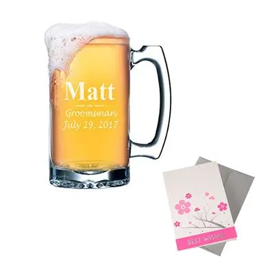 Personalied Beer Mug with Greeting Card