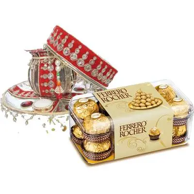 Karwa Chauth Thali with Ferrero Rocher Karwa Chauth Thali with Ferrero Rocher