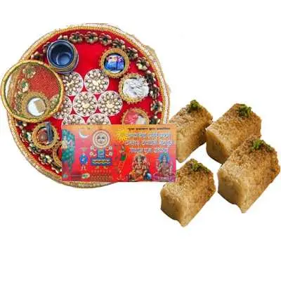 Karwa Chauth Thali with Milk Cake