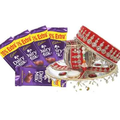 Pooja Thali with Dairy Milk Chocolates