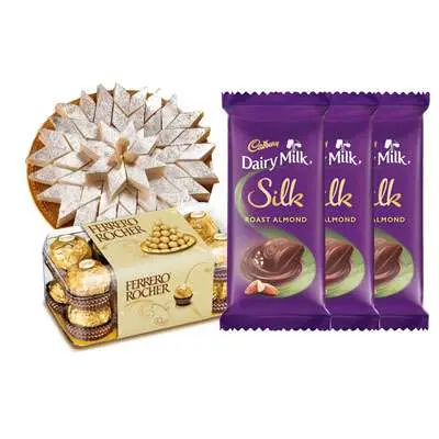 Kaju Katli with Ferrero Rocher & Silk
