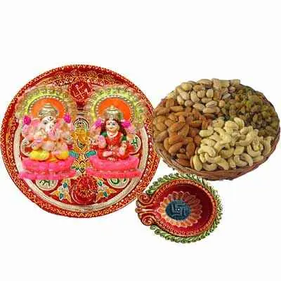 Diwali Pooja Thali with Dry Fruits