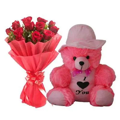 Teddy Bear With Roses