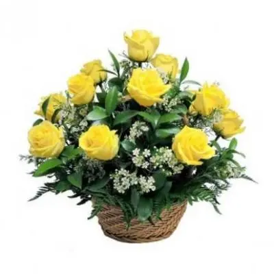 Yellow Roses Basket