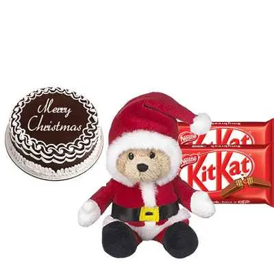 Christmas Cake with Santa Claus & Kitkat