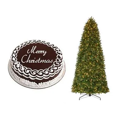 Christmas Chocolate Cake with Christmas Tree