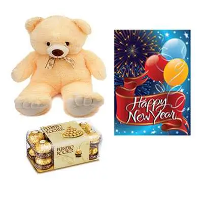 Ferrero Rocher with Card & Teddy Bear