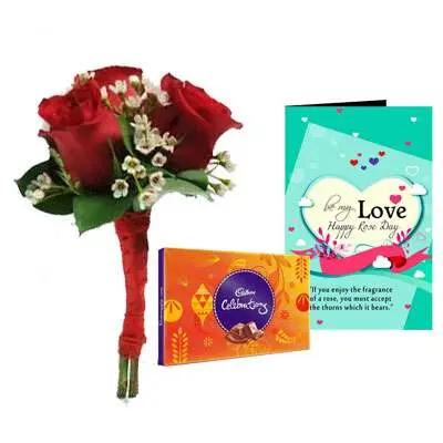 Bouquet, Celebration & Rose Day Greeting Card