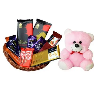 Basket of Indian Chocolates & Teddy