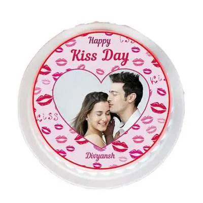 Kiss Day Photo Cake