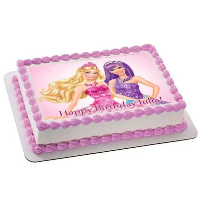 Barbie Doll Photo Cake Square