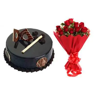 Chocolate Royal Cake & Mix Bouquet