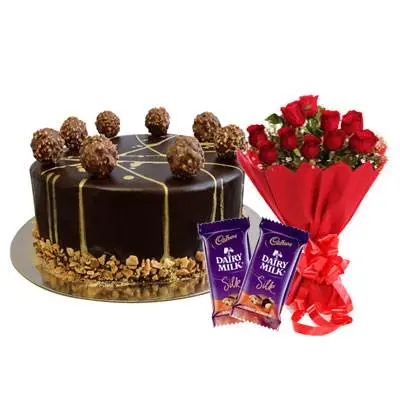 Ferrero Rocher Chocolate Cake, Bouquet & Silk