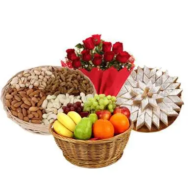 Mixed Dry Fruits, Fruit Basket, Bouquet & Katli