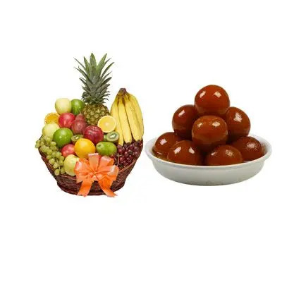 Fruit Basket with Gulab Jamun