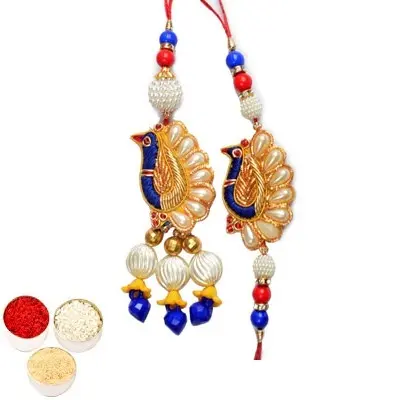 Blue Peacock Lumba Rakhi