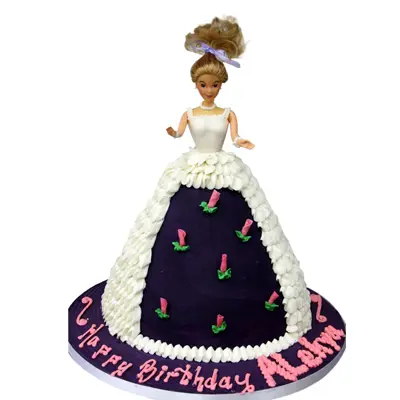 Panel Dress Doll Shaped Birthday Cake