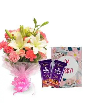 Mix Bouquet with Sorry Card & Chocolates